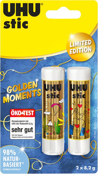 UHU 2 bâtons de colle stic GOLDEN MOMENTS 2x 8,2 g
