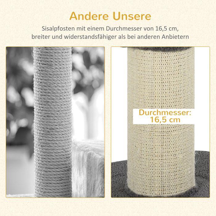 Actual product image Swisshandel24 Cat tree Cat scratching post Cat scratching tree Play tree Scratching post with platform Sisal (91 cm, Grey)