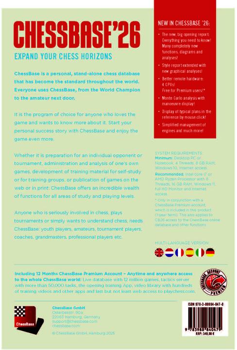 Immagine prodotto ChessBase '26 Mega-Paket (Code in Box)