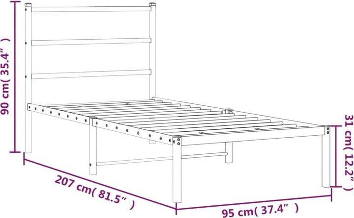 Image du produit vidaXL Bettgestell (90 x 200 cm)