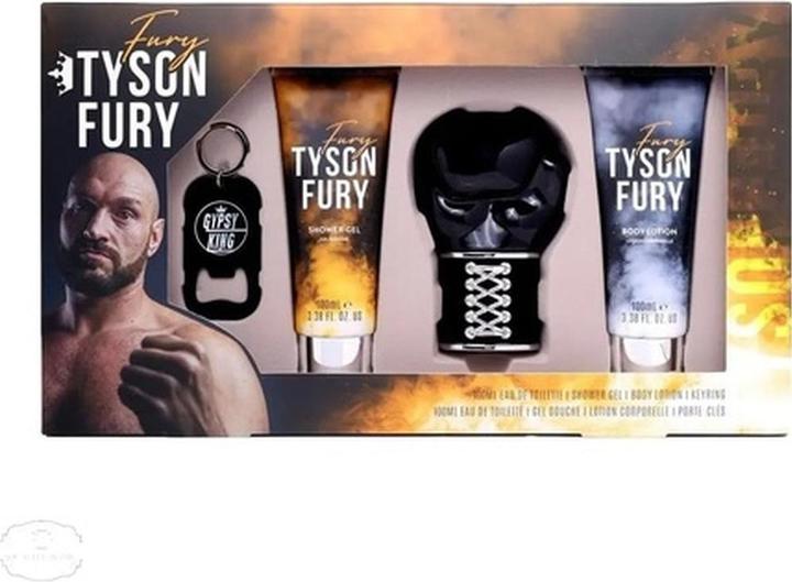 Immagine prodotto Tyson Fury Set regalo 100ml EDT, gel doccia, crema corpo con portachiavi