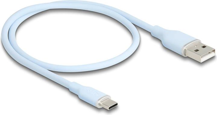 Actual product image Delock 81221 - USB 2.0 cable USB Type-A plug to USB Type-C plug 0.5 m blue silicone (0.50 m, USB 2.0)