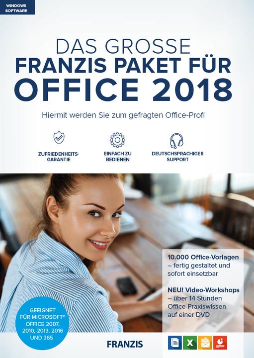 Produktbild Franzis Das grosse Paket für Office 2018 (1 User, unbegrenzt)