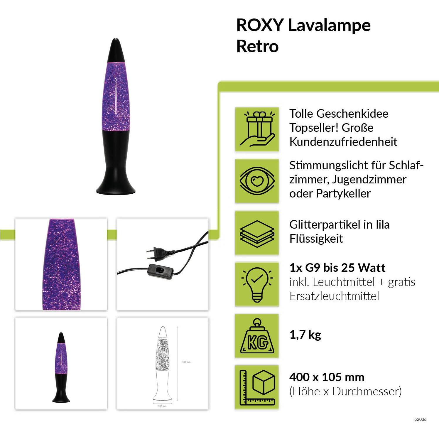Thumbnail - Licht-Erlebnisse, Tischlampe, Lavalampe Roxy (G9)