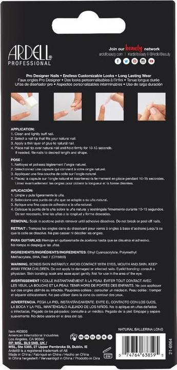 Immagine prodotto Ardell Nail Addict Natural Multipack Ballerina Long 108 Stk (Unghie artificiali, Bianco)