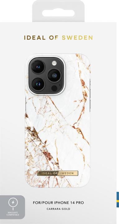 Produktbild iDeal Of Sweden Designer-Cover mit MAGSAFE Carrara Gold (Apple iPhone 14 Pro)