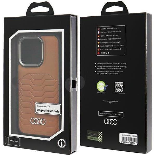 Thumbnail - Audi Synthetic Leather MagSafe iPhone 15 Pro 6.1" brązowy/brown hardcase AU-TPUPCMIP15P-GT/D3-BN (Apple iPhone 15 Pro), ...