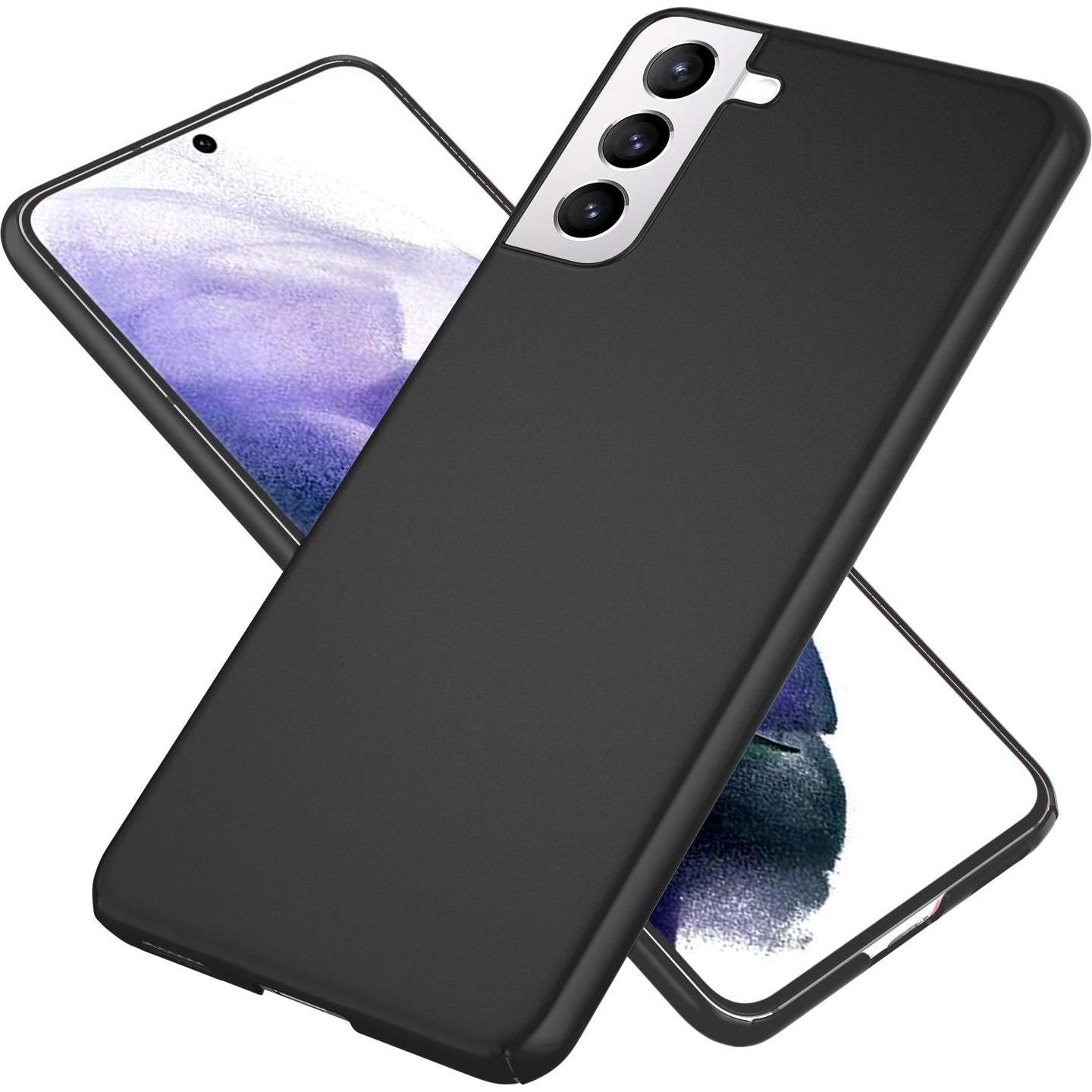 Nalia Extra Dünne Handyhülle (Samsung Galaxy S21+), Smartphone Hülle, Schwarz