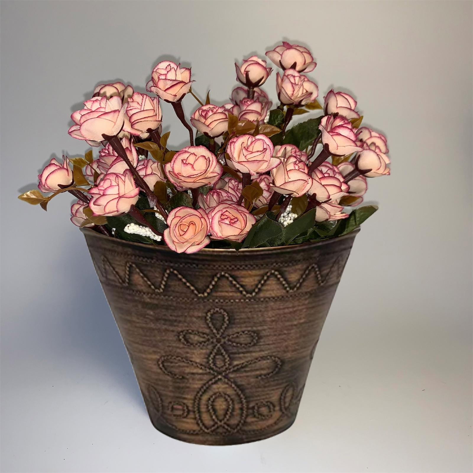 Thumbnail - HTI-Living, Blumentopf, Blumentopf Nessa Ornamente Gold Silber 3er-Set (24.50 cm)