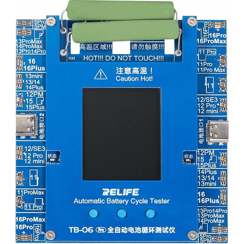 Relife Akku Cycle Tester TB-06 Pro fur iPhone 11 - 16 Series, Batteria smartphone