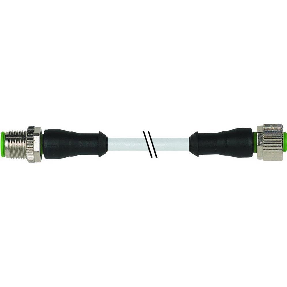 Murr Elektronik M12 St. ger. auf M12 Bu. ger. PUR-OB 4x0.34 UL, CSA + schleppk. 5m, Elektronikkabel + Stecker, Grau