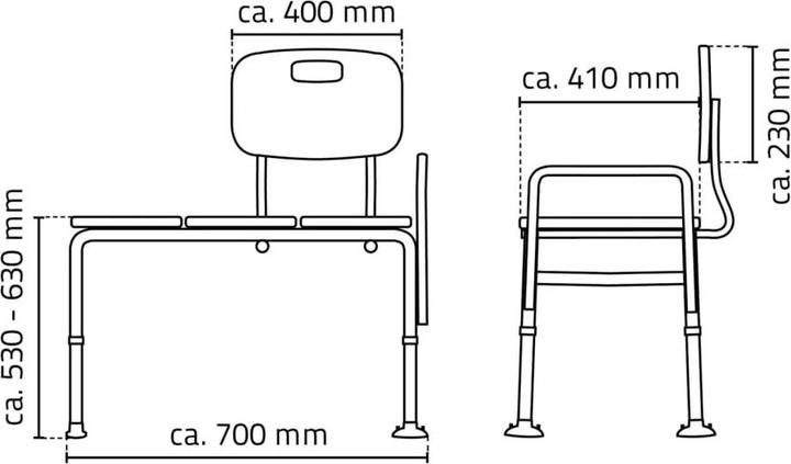 Actual product image Ridder Bath tub transfer bench (150 kg)