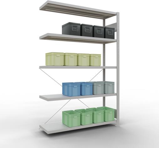 Actual product image Schulte Lagertechnik MULTIplus250 boltless add-on bay system with length bolts