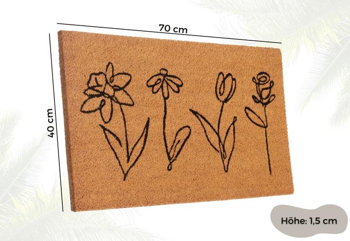 Produktbild Hanse Home Kokos Line-Art Flowers (40 x 70 cm)