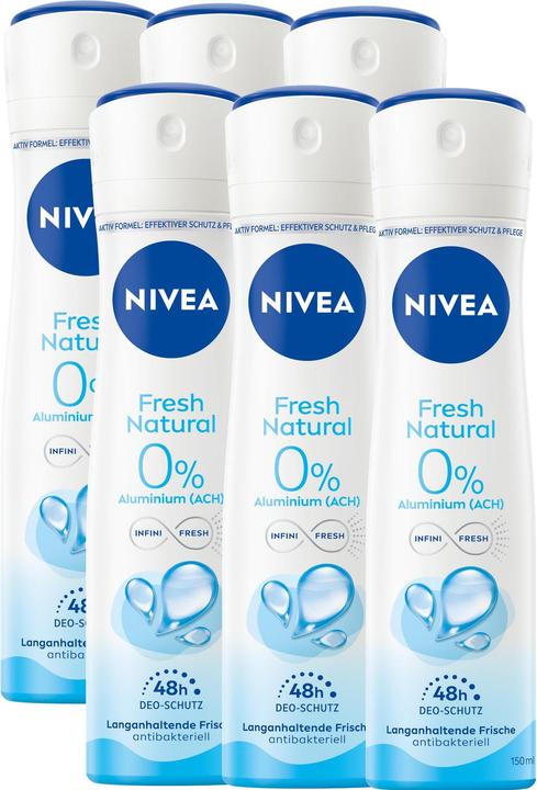 Actual product image NIVEA Deo Spray Fresh Natural Multipack 6 x 150 ml (Spray, 150 ml)