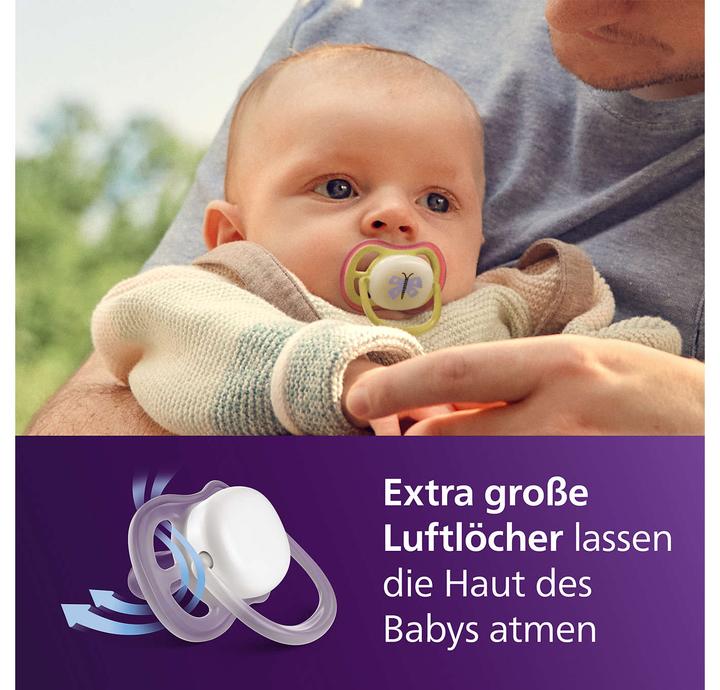 Image du produit Philips Avent Pacifier SCF376/25 ultra air nuit (2 x, jusqu'à 6 M.)