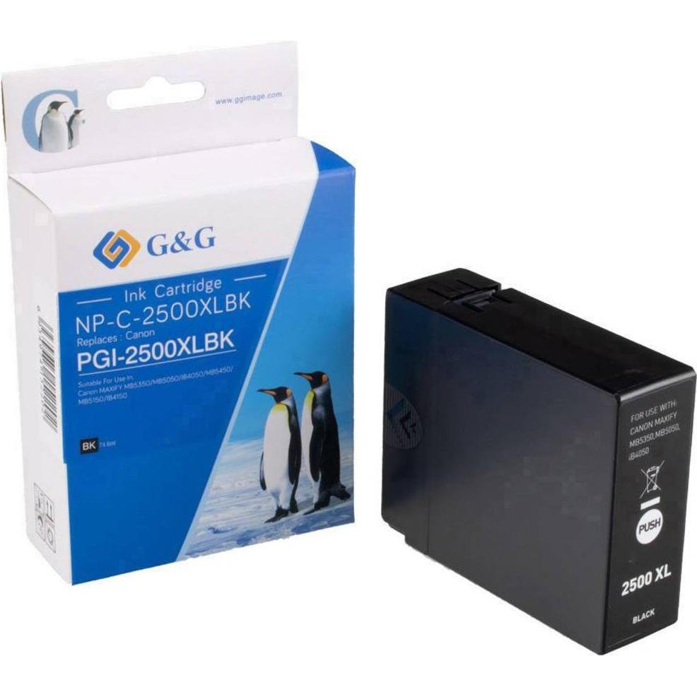 G&G, Druckerpatrone, Druckerpatrone ersetzt PGI-2500XL BK (BK)