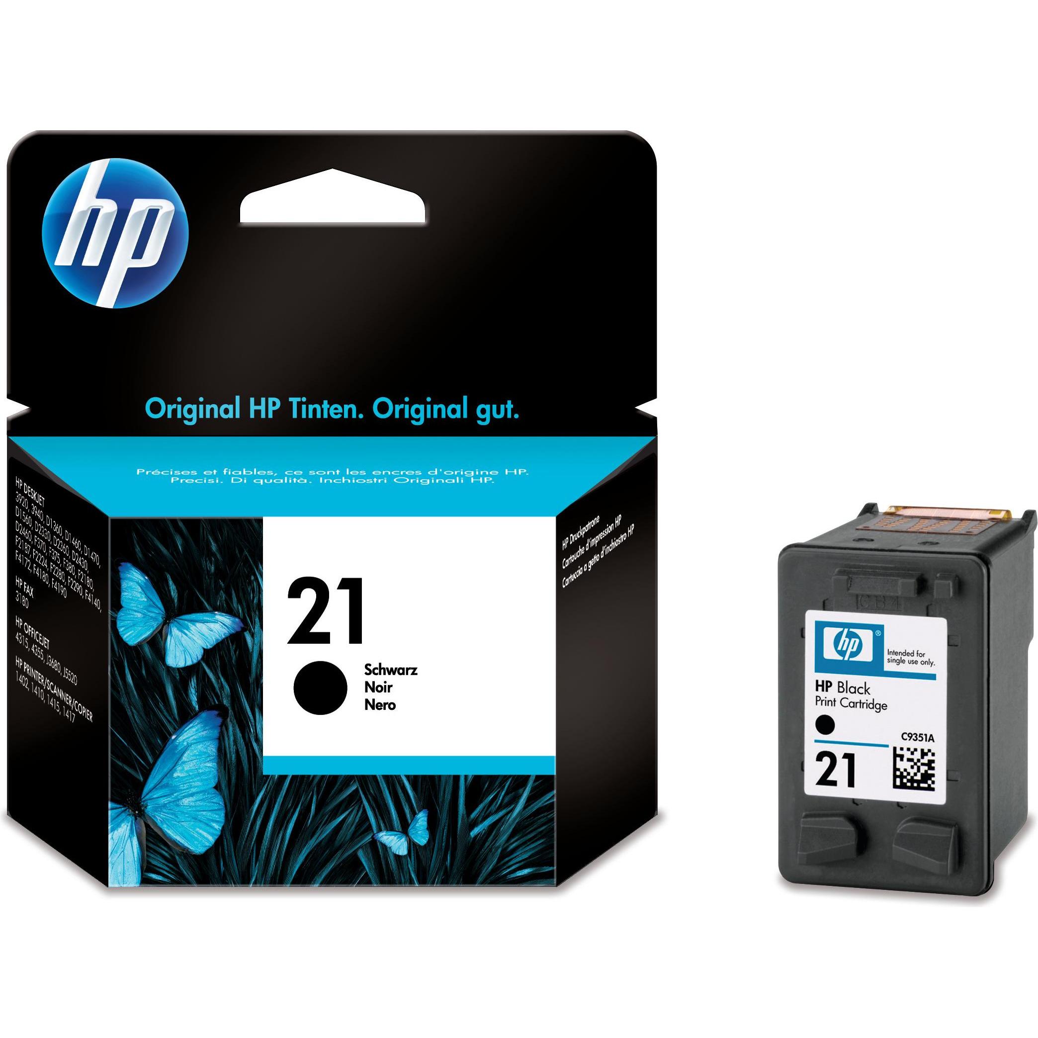 HP, Druckerpatrone, 21 (BK)