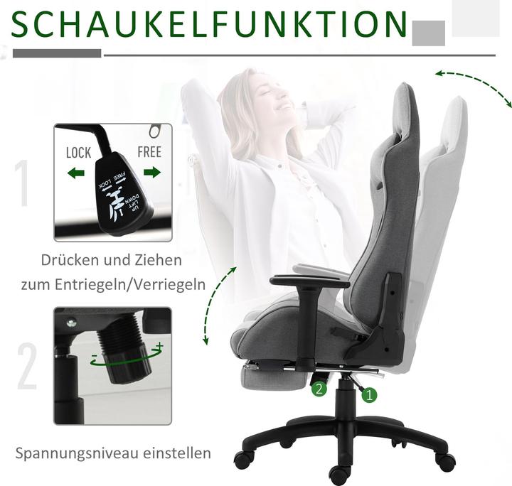 Image du produit Vinsetto Chaise de bureau avec fonction bascule