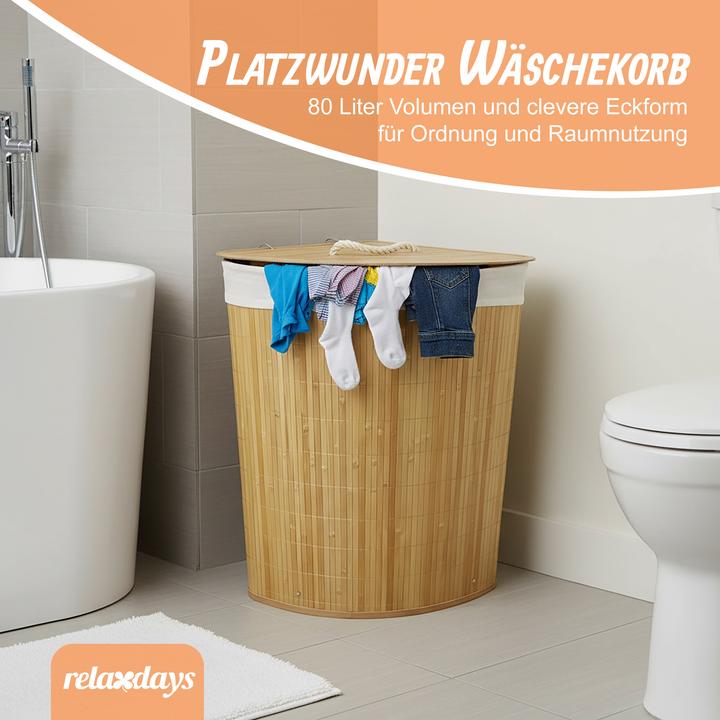 Produktbild Relaxdays Eckwäschekorb (80 l)