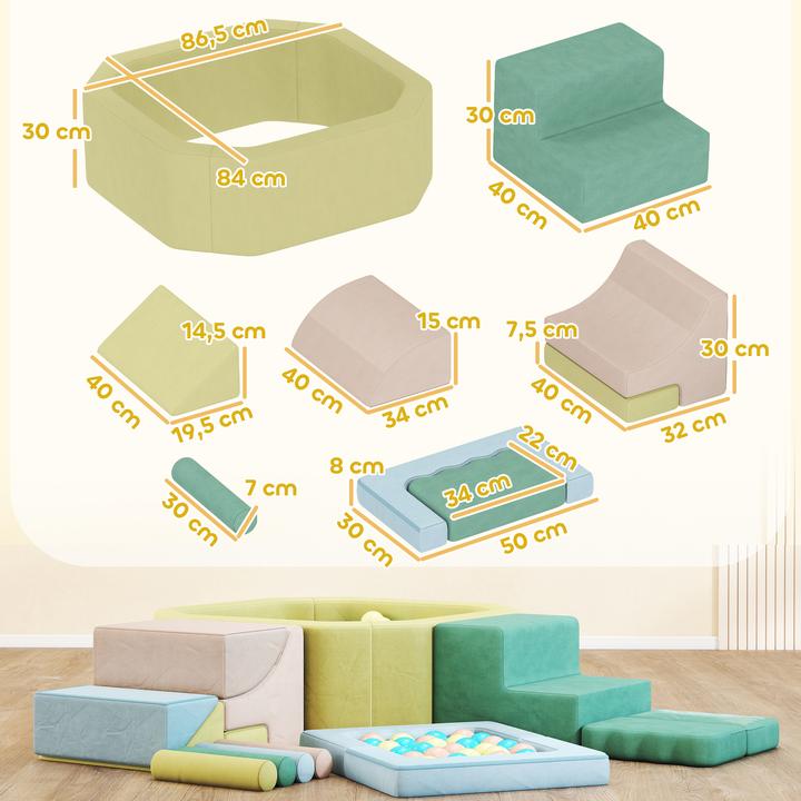 Image du produit Aiyaplay Softbausteine Samt, Schaumstoff Mehrfarbig