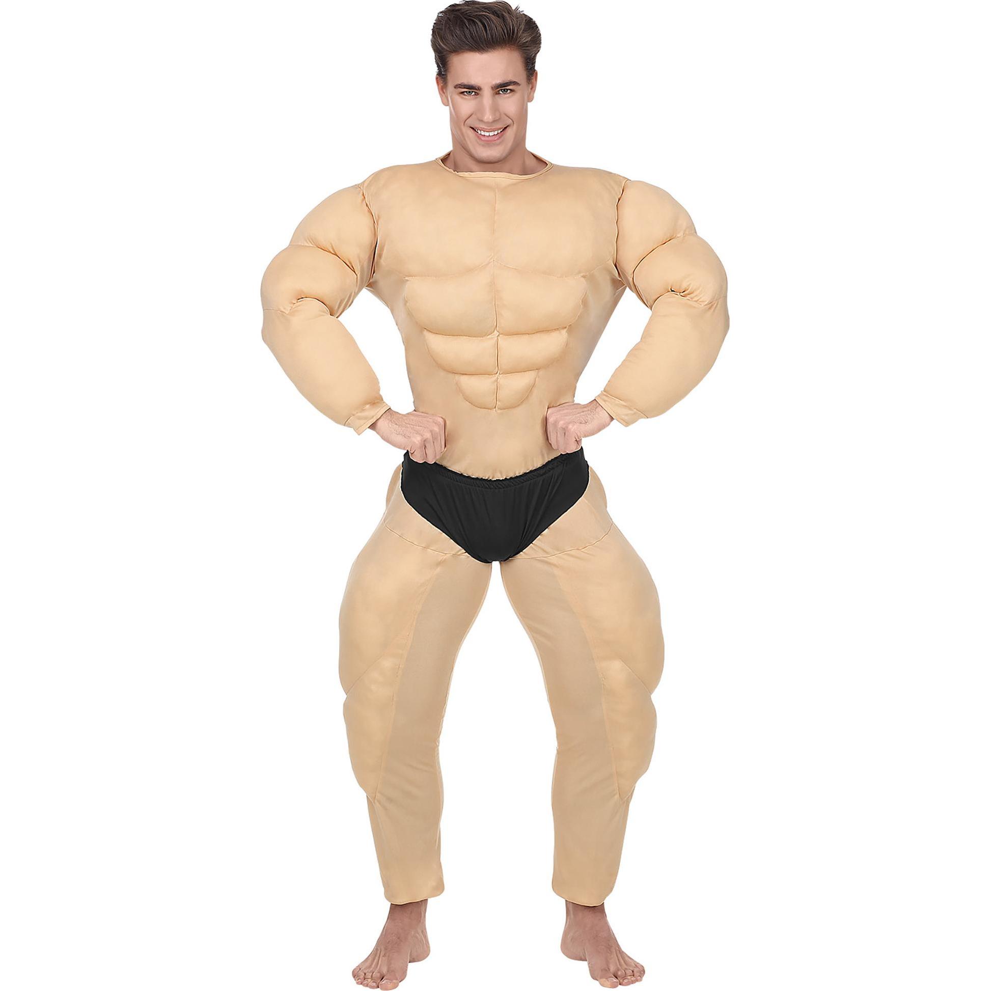 Widmann Bodybuilder Kostüm: Muskel Overall Mit Slip (M)