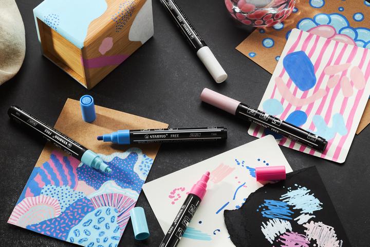 Actual product image STABILO Acrylic marker - FREE Acrylic - T300 bullet tip 2-3mm - single pencil - violet (Violet, 3 mm, 1 x)