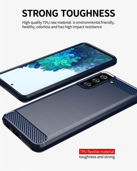 Produktbild Cadorabo TPU Ultra Slim carbon edelstahl Kombi Cover (Samsung Galaxy S21+)