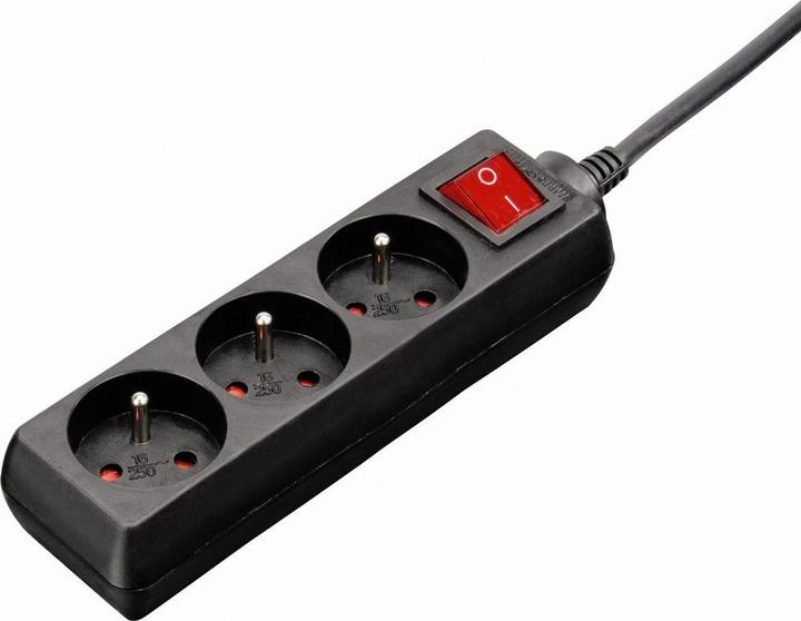 Actual product image Hama Listwa Zasilająca Standard 3 gniazda, czarna