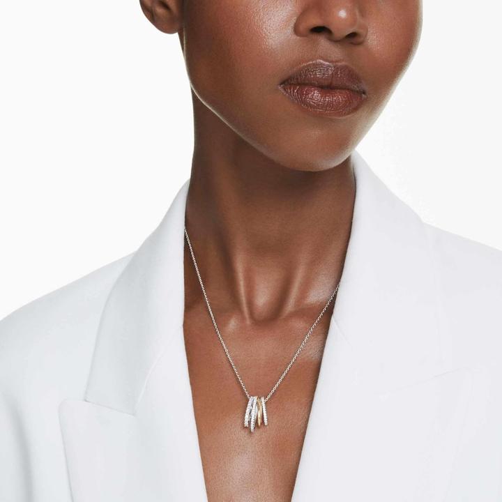 Actual product image Swarovski Hyperbola necklace Various cuts White Metal mix (Swarovski Metal, 45 cm)