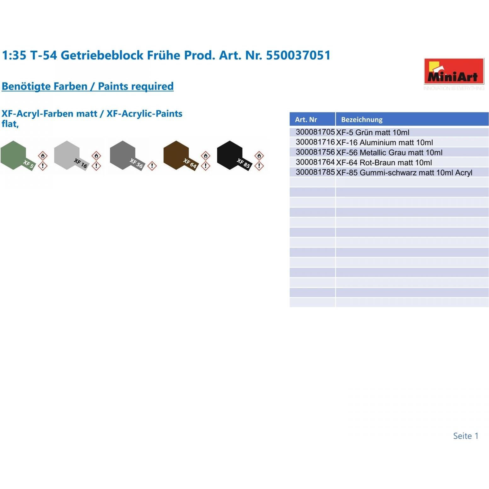Thumbnail - Mini art T-54 Early Transmission Set