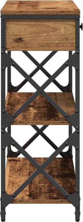 Image du produit vidaXL Table console Vieux bois 75x28x75 cm Bois composite et acier (75 x 28 x 75 cm)