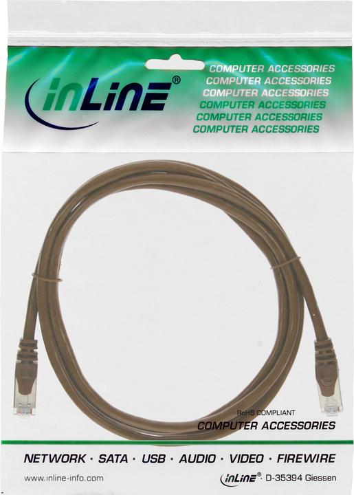 Image du produit InLine Câble patch 2m 1000 Mbit RJ45 (SF/UTP, CAT5e, 2 m)