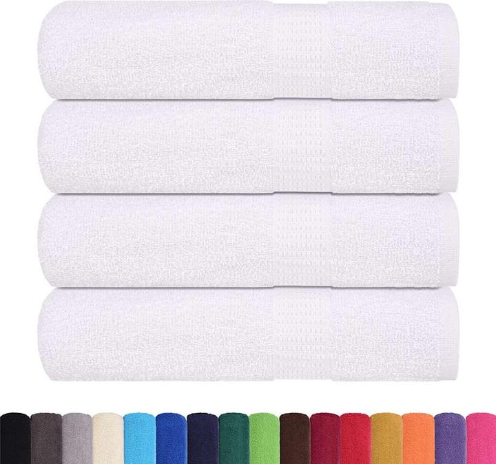 Image du produit vidaXL Serviettes de douche 4 pcs. Blanc 70x140 cm 360 g/m² 100% coton Serviette de bain (70 x 140 cm)