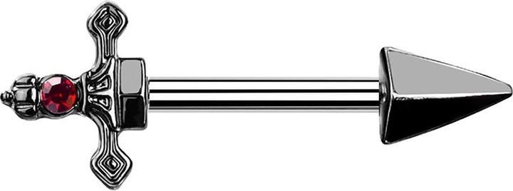 Produktbild Star Piercing Barbell schwarz Dolch (Chirurgenstahl 316L, Messing)