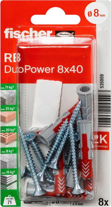 Image du produit Fischer DuoPower 8x40 RB K (8) (8 pcs)