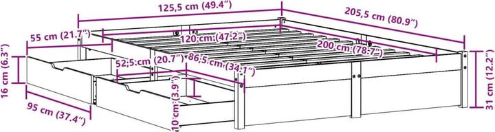 Image du produit vidaXL Bettrahmen (120 x 200 cm)