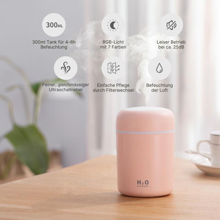 Produktbild Hermex Tragbarer Luftbefeuchter Mini-Luftbefeuchter Ultraschall Diffusor