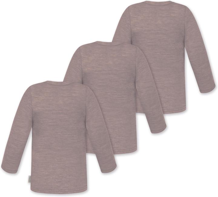 Produktbild Normani 3er Pack Baby Merino Longsleeve „Taupo" - 9467 (62, 68)