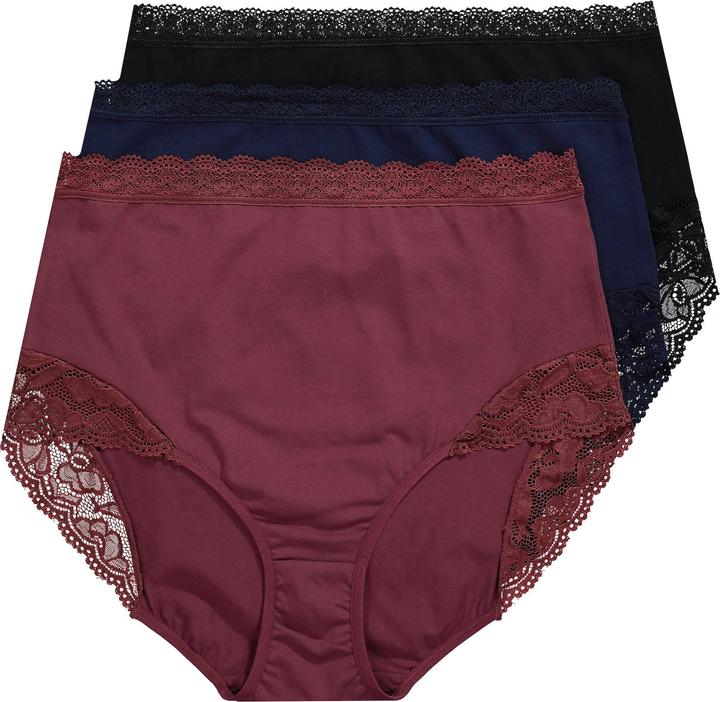 Produktbild Ulla Popken Maxislips, 3er-Pack, High Waist, Spitze, OEKO-TEX (62)