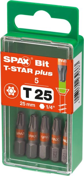 Actual product image Spax BIT T-STAR PLUS T25 25mm S (Hexagon socket TX)