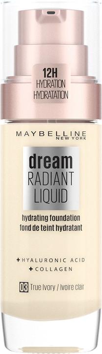 Maybelline New York Dream Satin Liquid - 3 True Ivory - Foundation 30 ml Pumpenflasche Flüssigkeit (3 True Ivory)
