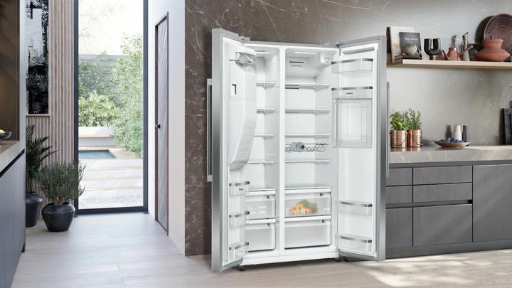 Actual product image Siemens iQ500, Amerikanischer Side by Side, 178.7 x 90.8 cm, Edelstahl antiFingerprint, KA93GAIDP (560 l)