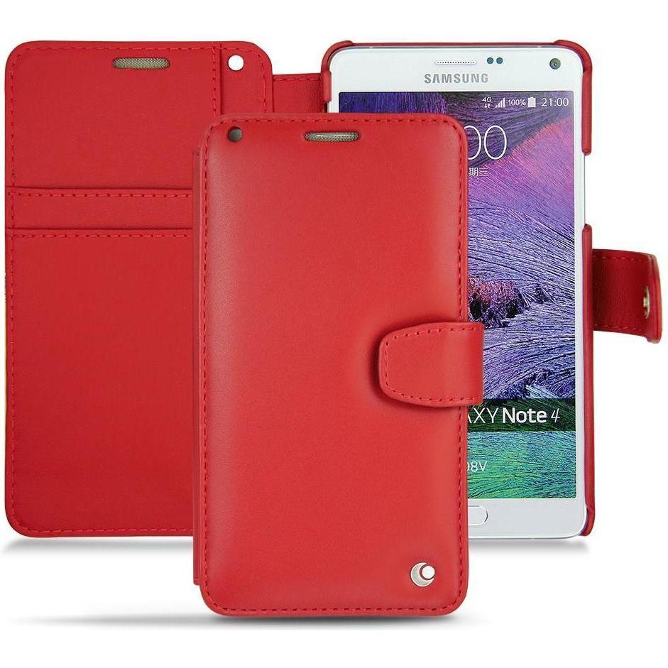 Noreve Lederschutzhülle Wallet (Samsung Galaxy Note 4), Smartphone Hülle, Rot