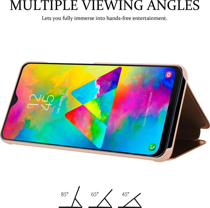Actual product image Cadorabo Book Smart View Mirror Cover (Samsung Galaxy M20)