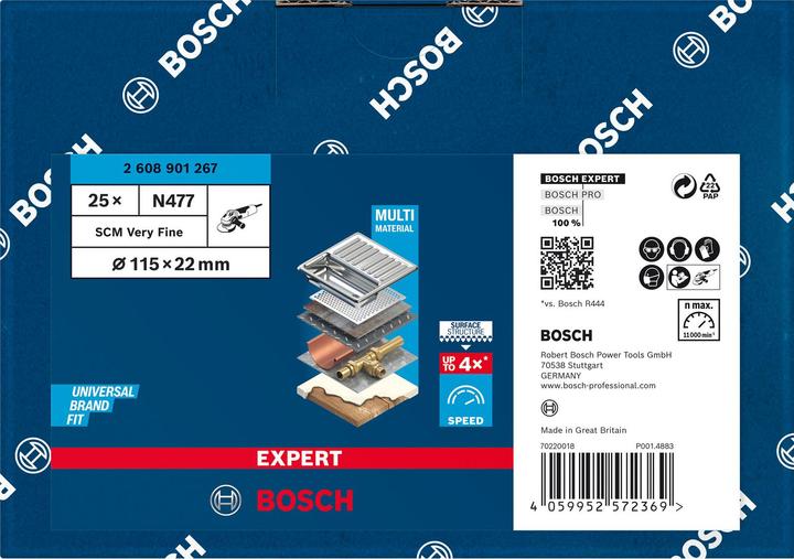 Actual product image Bosch Professional Zubehör Expert N477 SCM disc for angle grinder, 115 x22 mm, very fine (Very fine)