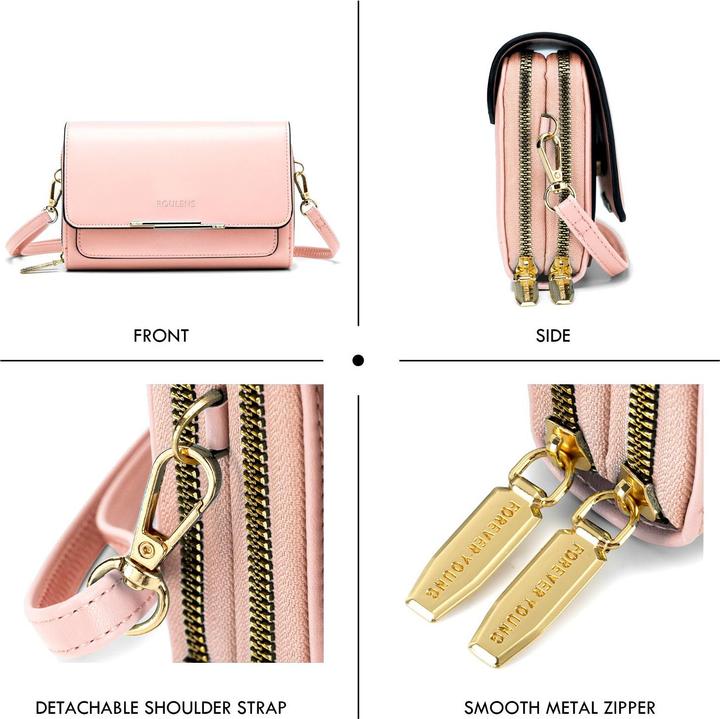 Produktbild Only-Bags.Store PU Leder Crossbody Umhängetasche Passport Handytasche mit Kartenschlitz Verstellbarer abnehmbarer