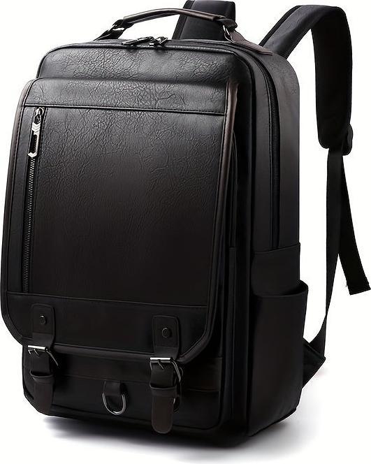 Only-Bags.Store PU-Leder-Rucksack, Reiserucksack, Studenten-Schultasche, Reise-Business-Computer-Tasche