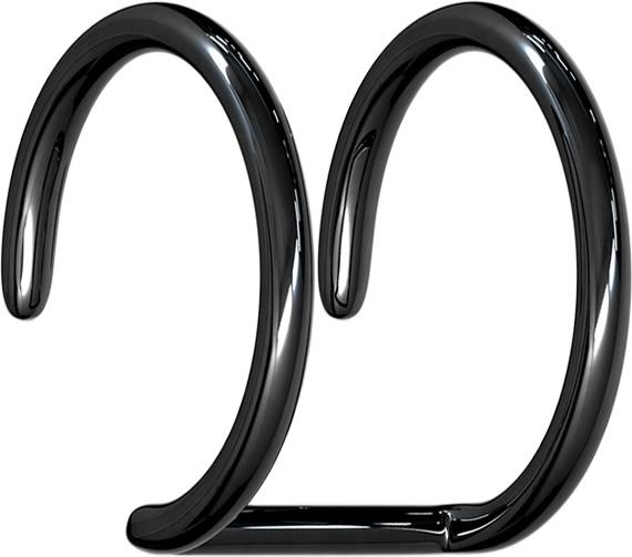 Produktbild Star Piercing Fake Ear Cuff schwarz mit 2 Ringen mit Titanium Schicht (Chirurgenstahl 316L mit Titanium Schicht)