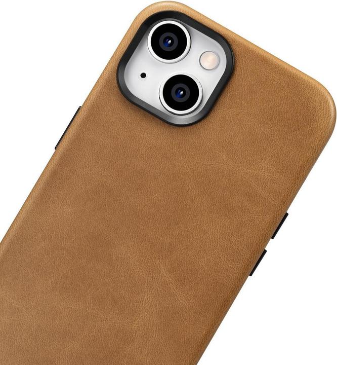 Produktbild iCarer Oil Wax Premium Leather Case iPhone 14 Plus Magnetic Leather Case with MagSafe Brown (WMI1422 (Apple iPhone 14 Plus)